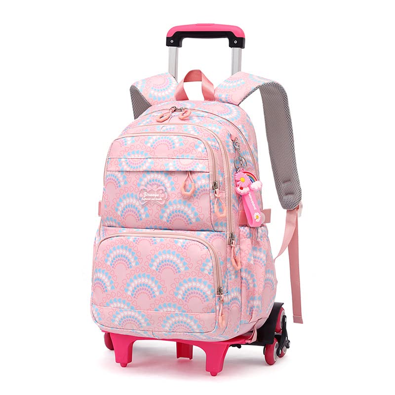 PALAY® School Backpack on 6-Wheel Backpack with Retractable Pull Handle Schoolgirls Backpack Detachable Wheel Stand Design Fashion Travel Backpack School Gift for Girls 6-12 Years Old PALAY® School Backpack on 6-Wheel Backpack with Retractable Pull Handle Schoolgirls Backpack Detachable Wheel Stand Design Fashion Travel Backpack School Gift for Girls 6-12 Years Old